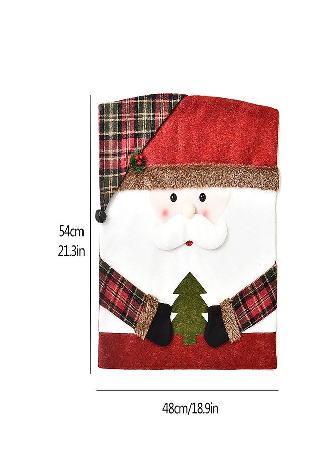 DCQRY 6 Pcs Christmas Chair Back Cover for Dining Room, Santa Claus Snowman Reindeer Xmas Dinner Chairs Cover, Chair Slipcover for Kitchen Hotel Holiday Party Decor - Image 2